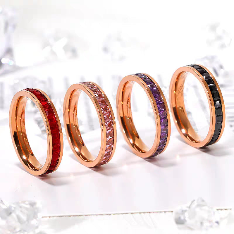 Damen Elegant Rubin-betonten Bandring Shop Nory