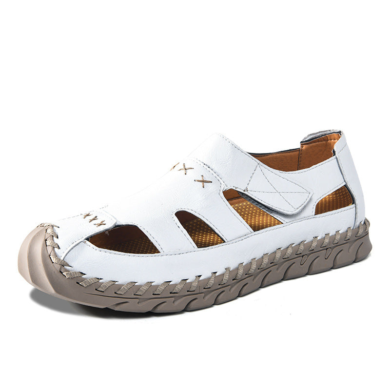 Herren Atmungsaktive Leder-Sandalen mit rutschfester Sohle