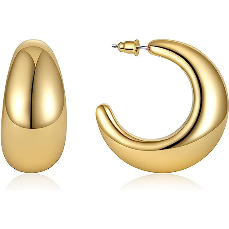 Damen auffällige Creolen mit modernen, geschwungenen Konturen Shop Nory