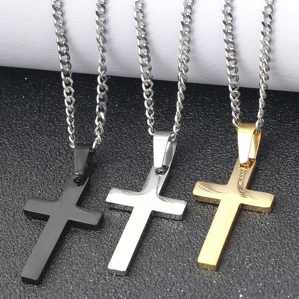 Damen Halskette mit modernem Kreuzanhänger aus hochwertigem Edelstahl Shop Nory