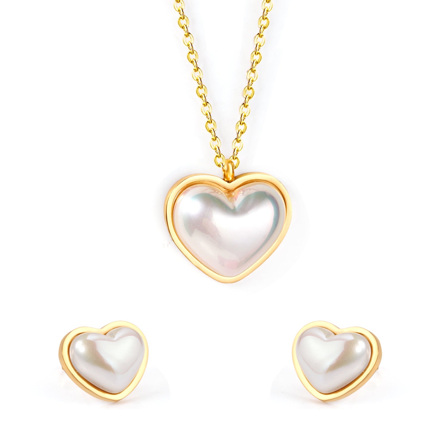 Damen Schmuckset bestehend aus Herzhalskette und Ohrsteckern Shop Nory