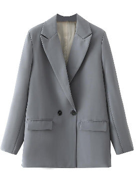 Damen Oversize Doppelreihiger Blazer mit fallendem Revers und weicher Innenfütterung Shop Nory