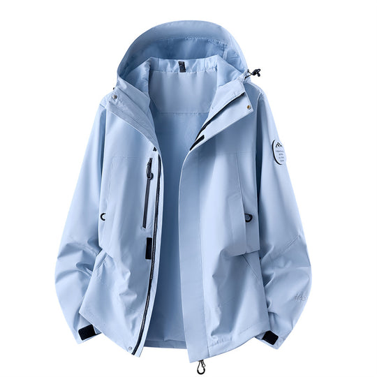 Damen technische dreilagige Softshell-Regenjacke mit getapten Nähten und Multifunktions-Taschen Shop Nory