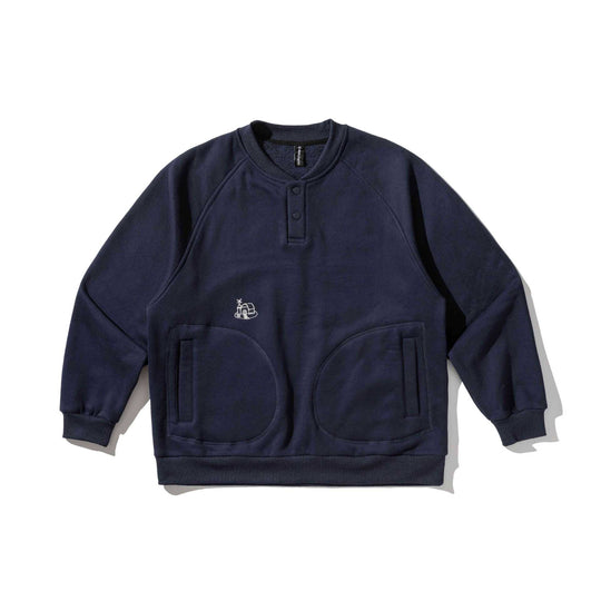 Herren Sweatshirt mit Knopfleiste im Henley‑Stil, Raglanärmeln und aufgesetzten Rundtaschen Shop Nory