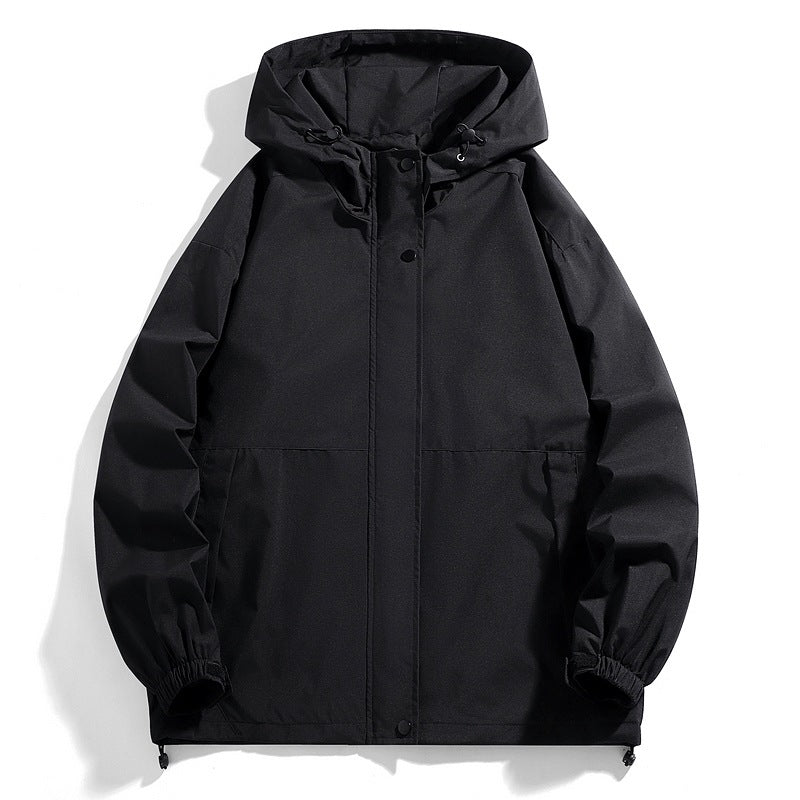 Herren Wasserabweisende Übergangsjacke mit verstellbarer Kapuze und praktischen Taschen Shopnory