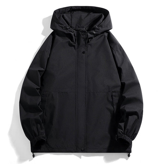 Herren Wasserabweisende Übergangsjacke mit verstellbarer Kapuze und praktischen Taschen Shopnory
