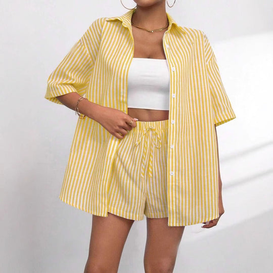 Damen lässiges Hemd und Shorts Set