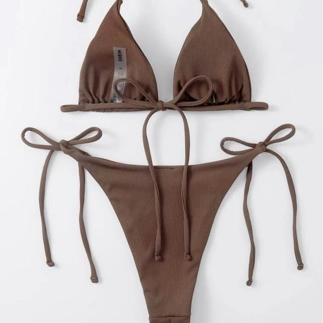 Damen Triangel-Bikini mit verstellbaren Schnüren Shopnory
