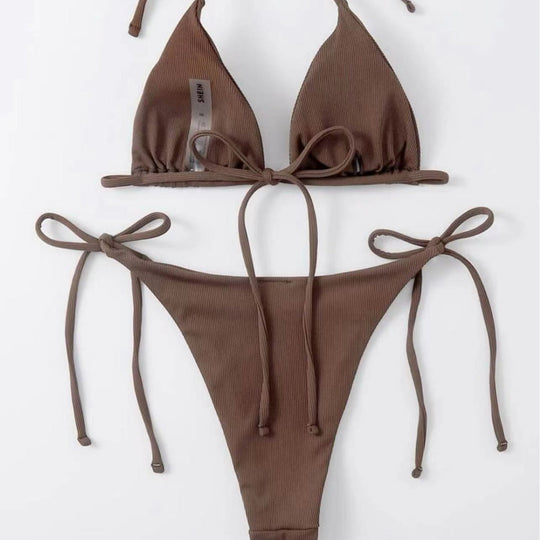 Damen Triangel-Bikini mit verstellbaren Schnüren Shopnory