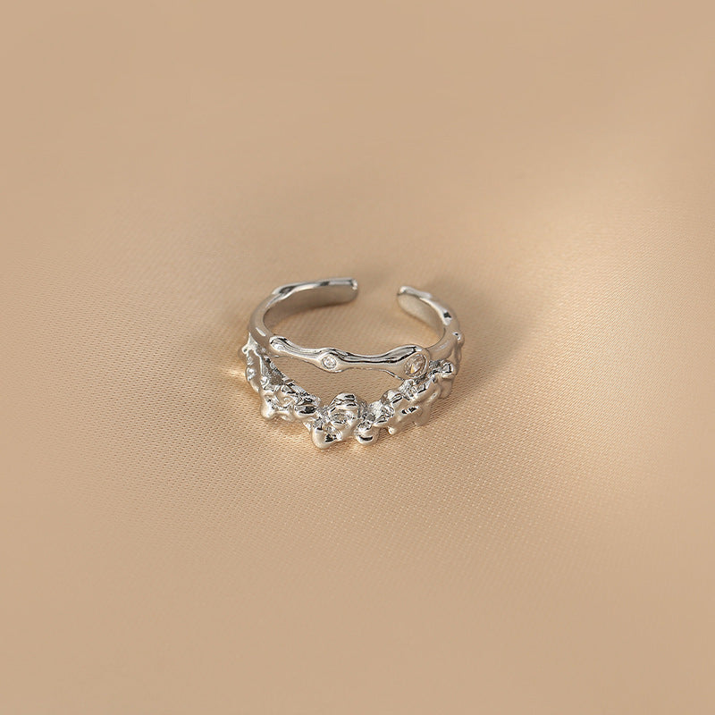 Damen Offener Ring mit organischem Design und funkelnden Akzenten Shop Nory