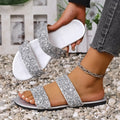 Damen Glitzernde Schlamper-Sandalen mit breiten Riemen Shopnory