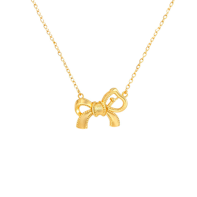 Damen Halskette mit elegantem Schleifenanhänger aus hochwertigem Edelstahl Shop Nory