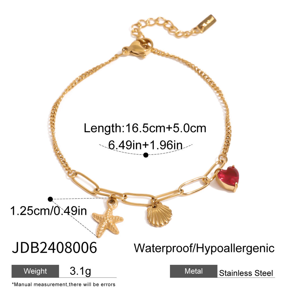 Damen Armband mit bunten Perlen und funkelndem Sternenanhänger Shop Nory