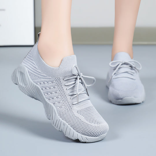 Damen nan nahtloser Strick-Sneaker mit elastischem Einstieg, gepolsterter EVA-Keilsohle und Zuglasche Shop Nory