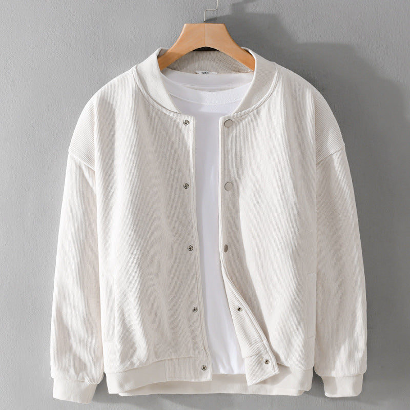 Herren Cord-Collegejacke mit Druckknopfleiste und Rippbündchen Shop Nory