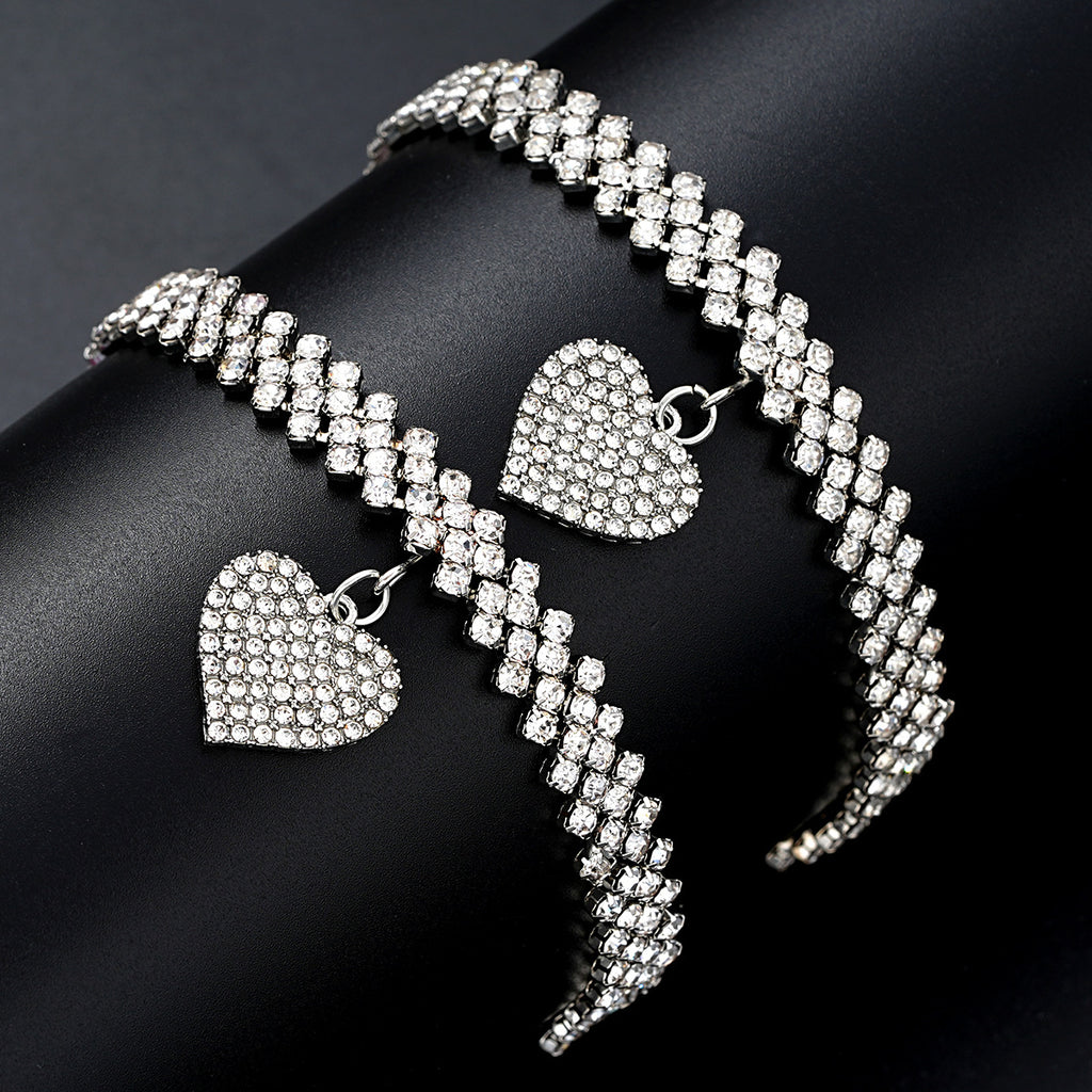 Damen Fußkettchen mit funkelnden Kristallen und elegantem Design Shop Nory