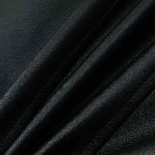 Damen Motorrad-Bikerjacke aus Kunstleder mit Stehkragen, asymmetrischem Reißverschluss und Zierfalten Shop Nory