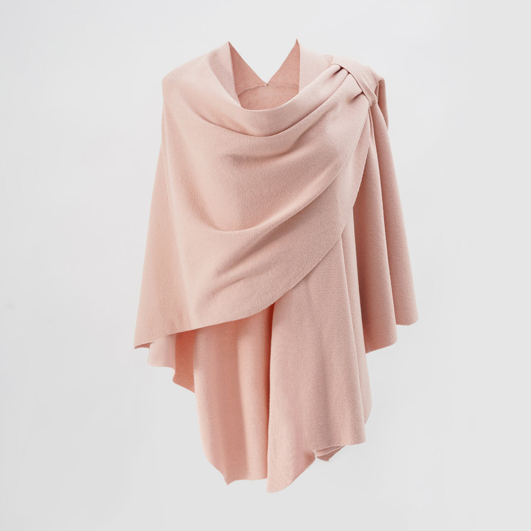Damen Kapuzenponcho aus Feinstrick mit asymmetrischem Saum Shop Nory