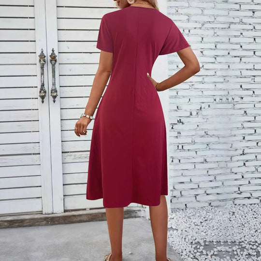 Damen Jumpsuit mit figurbetontem Wickeldesign und elegantem V-Ausschnitt