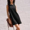 Damen Leichtes Leinensommerkleid