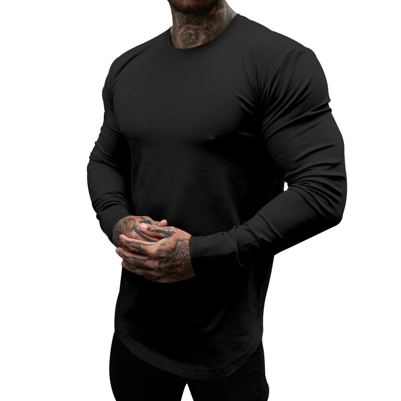 Herren Langarm-T-Shirt aus atmungsaktivem Baumwollmix mit elegantem Schnitt Shopnory