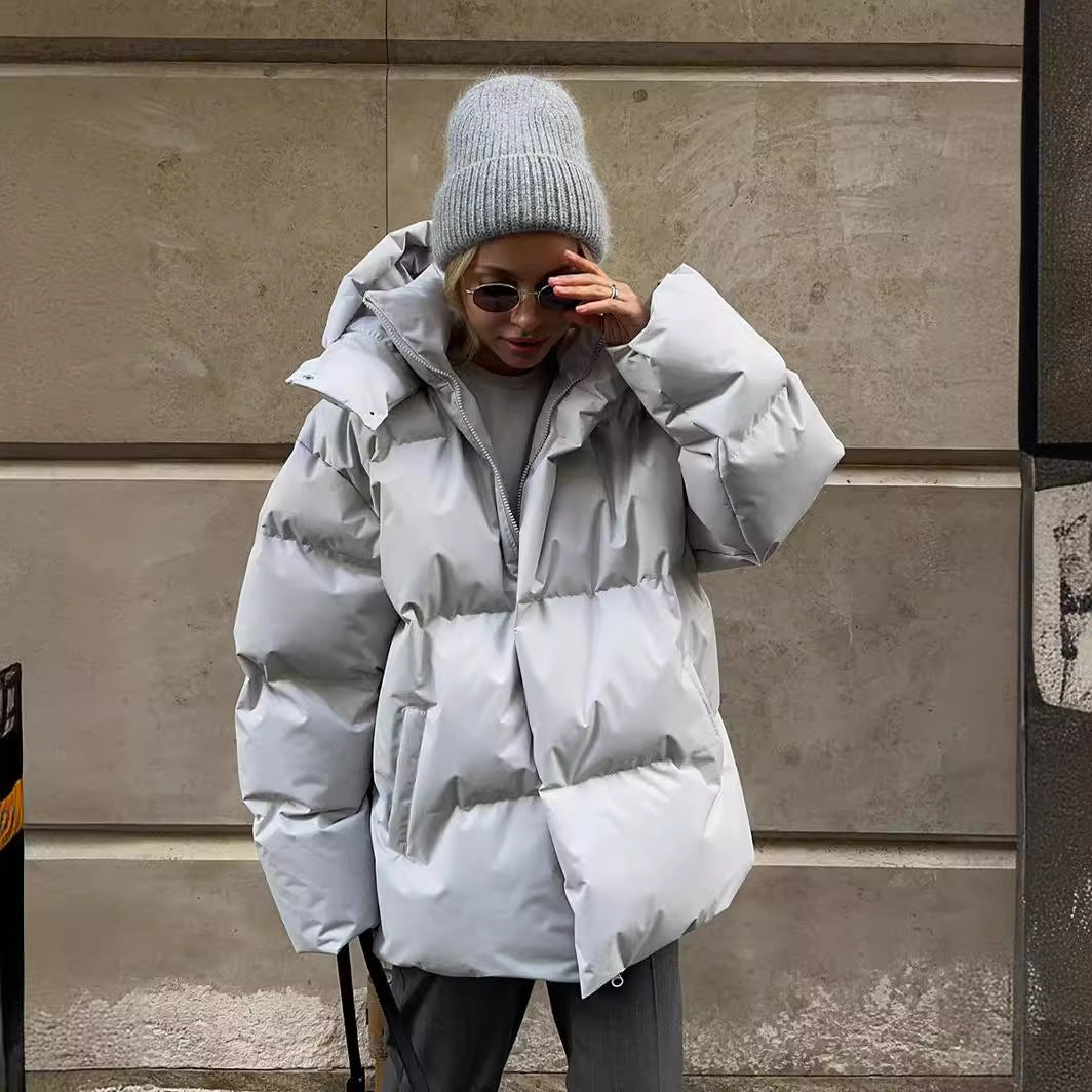 Damen Oversize Steppjacke mit Kapuze und wattierter Thermofüllung Shop Nory
