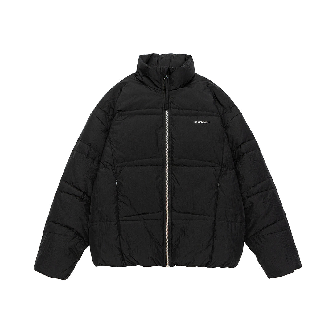 Herren Kürzerer Oversize-Wattierter Puffer mit hohem Stehkragen und Metallreißverschluss Shop Nory
