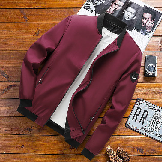 Herren Urban-leichte Bomberjacke mit verdecktem Zwei-Wege-Reißverschluss, Rippbündchen und Ärmeltasche Shop Nory