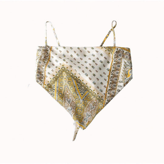 Femme Artistic Bandana Stil Crop Top