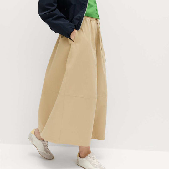Damen Midirock mit elastischer Tunnelzug‑Taille, Eingrifftaschen und sportiver A‑Linie Shop Nory