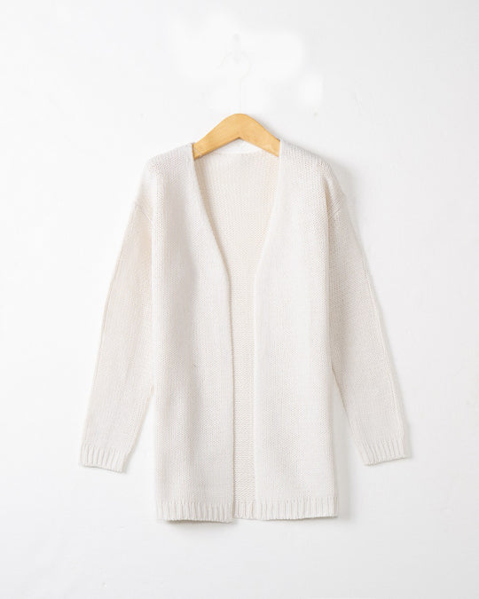 Damen Longline Strickcardigan ohne Verschluss mit offener Front und feiner Rippkante Shop Nory