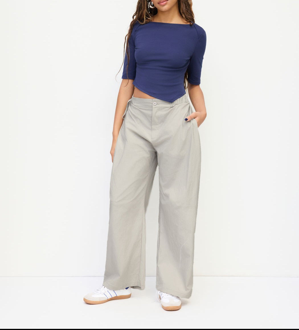 Damen Bequeme Weite Stoffhose Shop Nory