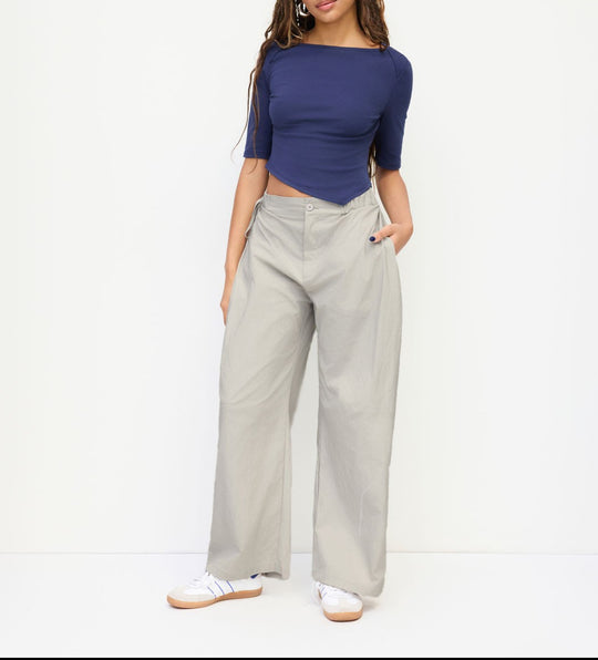 Damen Bequeme Weite Stoffhose Shop Nory