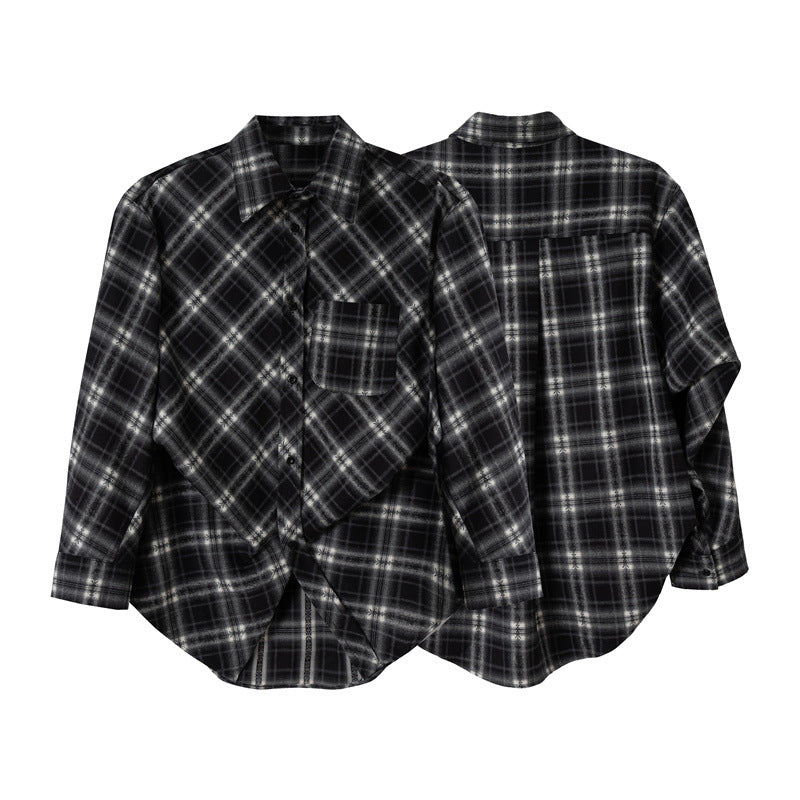 Damen Oversize-Flanellhemd mit asymmetrischem Saum Shop Nory