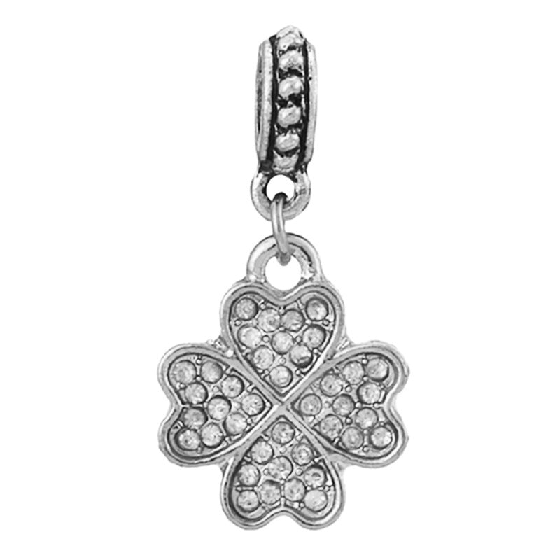 Versilberter Charm-Anhänger mit Mond, Sternen und Tanzender Elfe