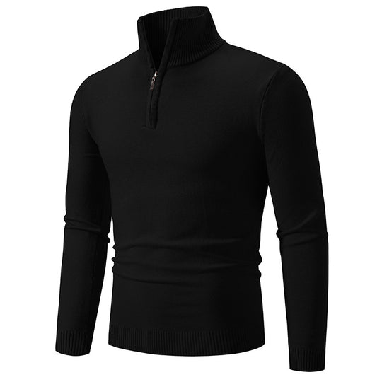 Herren Slim-Fit Halbzip-Mockneck Feinstrickpullover mit geripptem Kragen Shop Nory