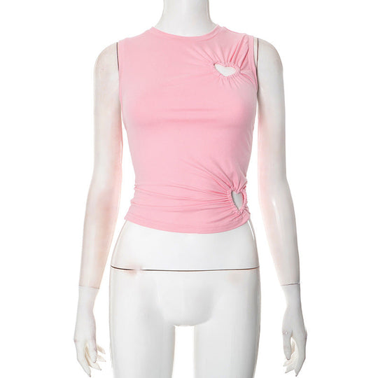 Damen modisches Trägershirt mit herzförmigem Cut-out und figurformendem Schnitt Shopnory