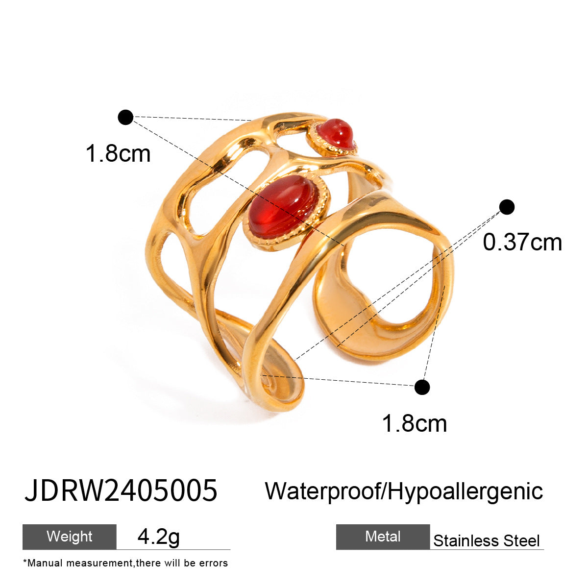 Damen Offener Ring mit Herzdesign und verstellbarer Größe Shop Nory