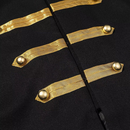Damen militärinspirierte Kurzjacke mit Stehkragen und goldenen Galonborten Shop Nory