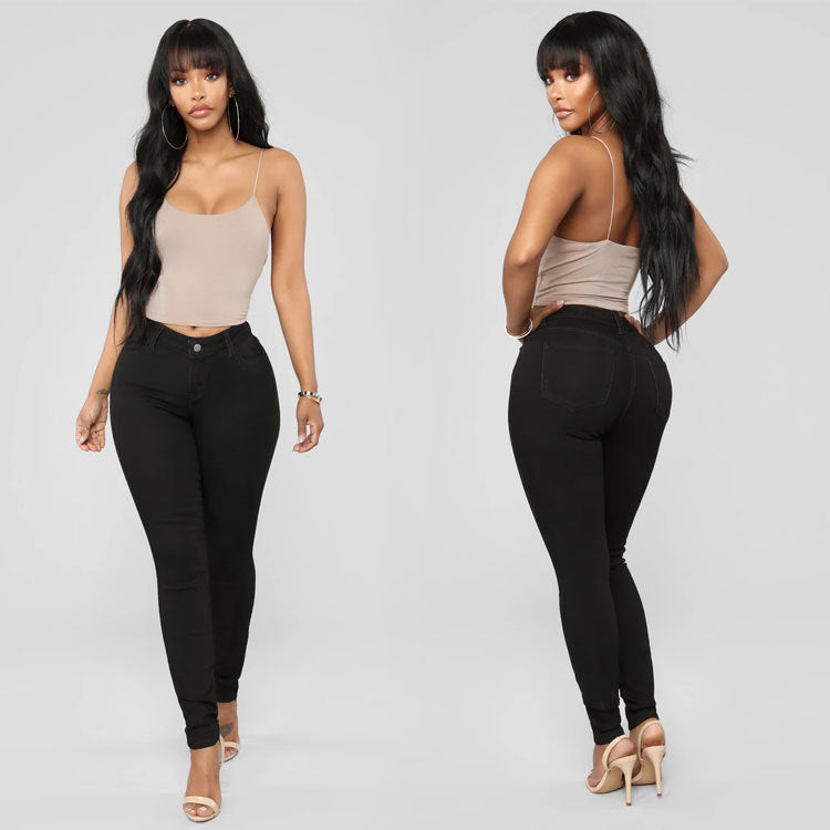 Damen Hochgeschnittene Skinny-Jeans mit Figurformendem Stretch Shop Nory