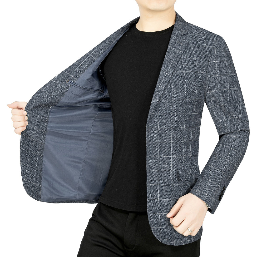 Herren Modernes Einreihiges City-Blazer mit aufgesetzten Taschen und leichter Halbfütterung Shop Nory