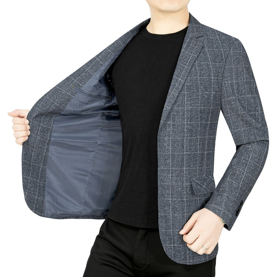 Herren Modernes Einreihiges City-Blazer mit aufgesetzten Taschen und leichter Halbfütterung Shop Nory
