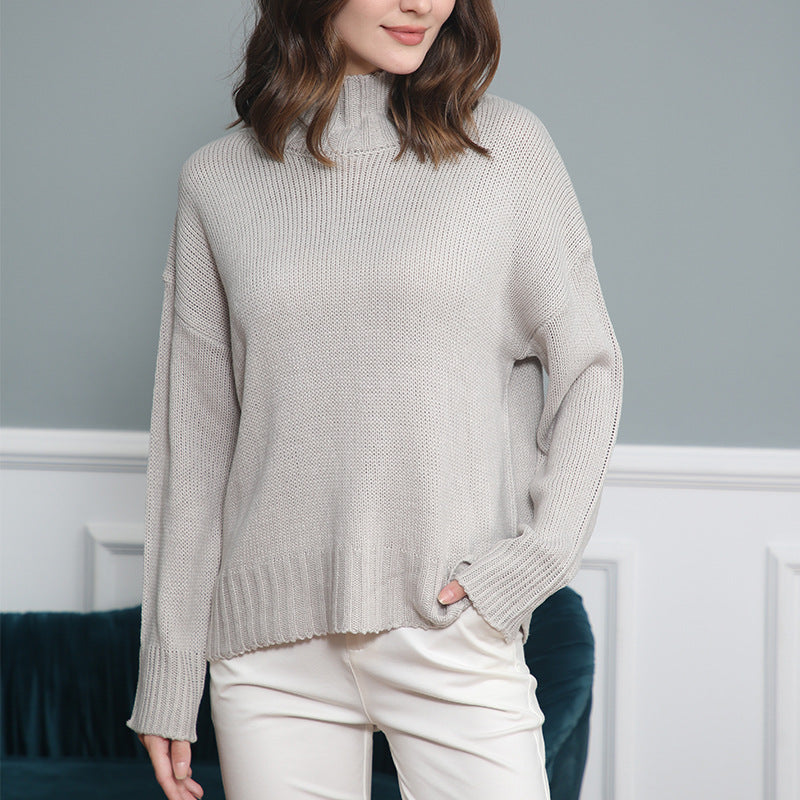 Damen Rollkragen-Pullover aus Grobstrick mit Oversize-Schnitt Shop Nory