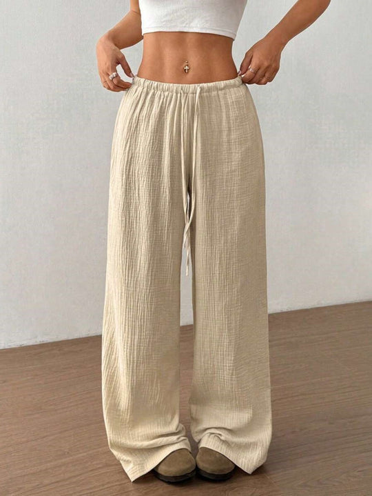 Damen Weite Sommerhose mit elastischem Bund und lockerem Schnitt