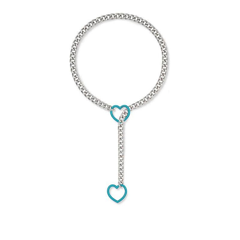Damen Halskette mit Herzen und glänzendem Kettendesign Shop Nory