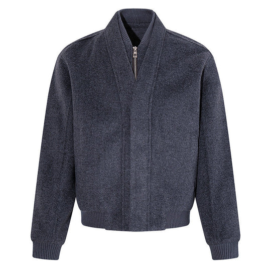Damen Kurz geschnittene Bomberjacke mit verdecktem Reißverschluss und Rippbündchen Shop Nory