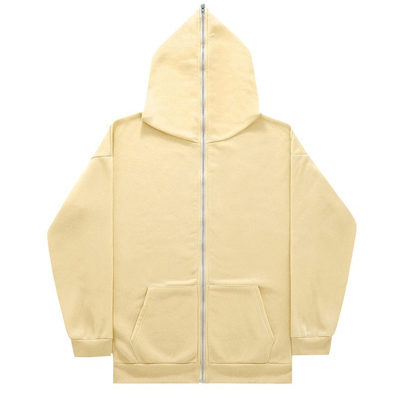 Unisex nan minimalistisch strukturierter Kapuzenzipper mit spitzer Kapuze, Kängurutasche und verstärkten Bündchen Shop Nory