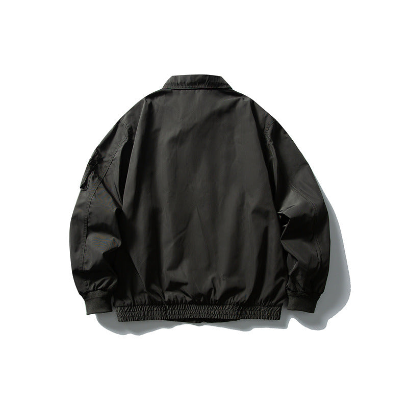 Herren Leichte Utility-Blousonjacke mit Reißverschluss, Ärmeltasche und elastischem Saum Shop Nory