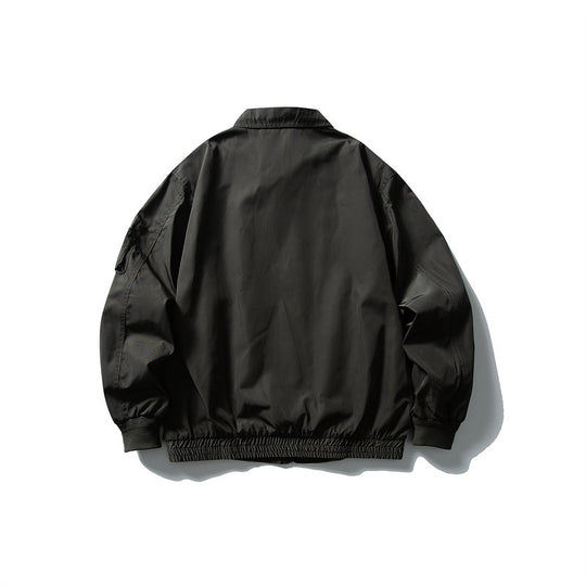 Herren Leichte Utility-Blousonjacke mit Reißverschluss, Ärmeltasche und elastischem Saum Shop Nory