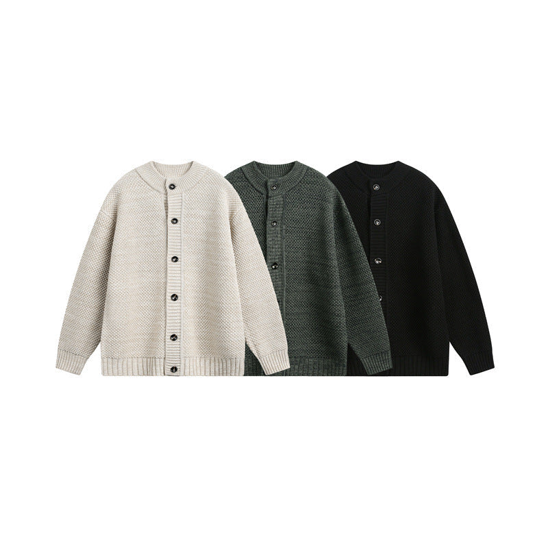 Damen Strukturiertes Oversize-Strickcardigan mit Rundhals und durchgehender Knopfleiste Shop Nory